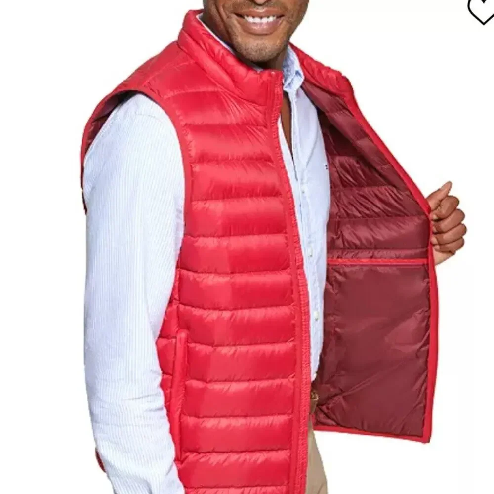Club Room Performance Men's Quilted Packable Puffer Vest Down Red Size Small NEW